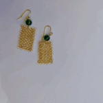 Earrings "Emerald Green Rectangles"